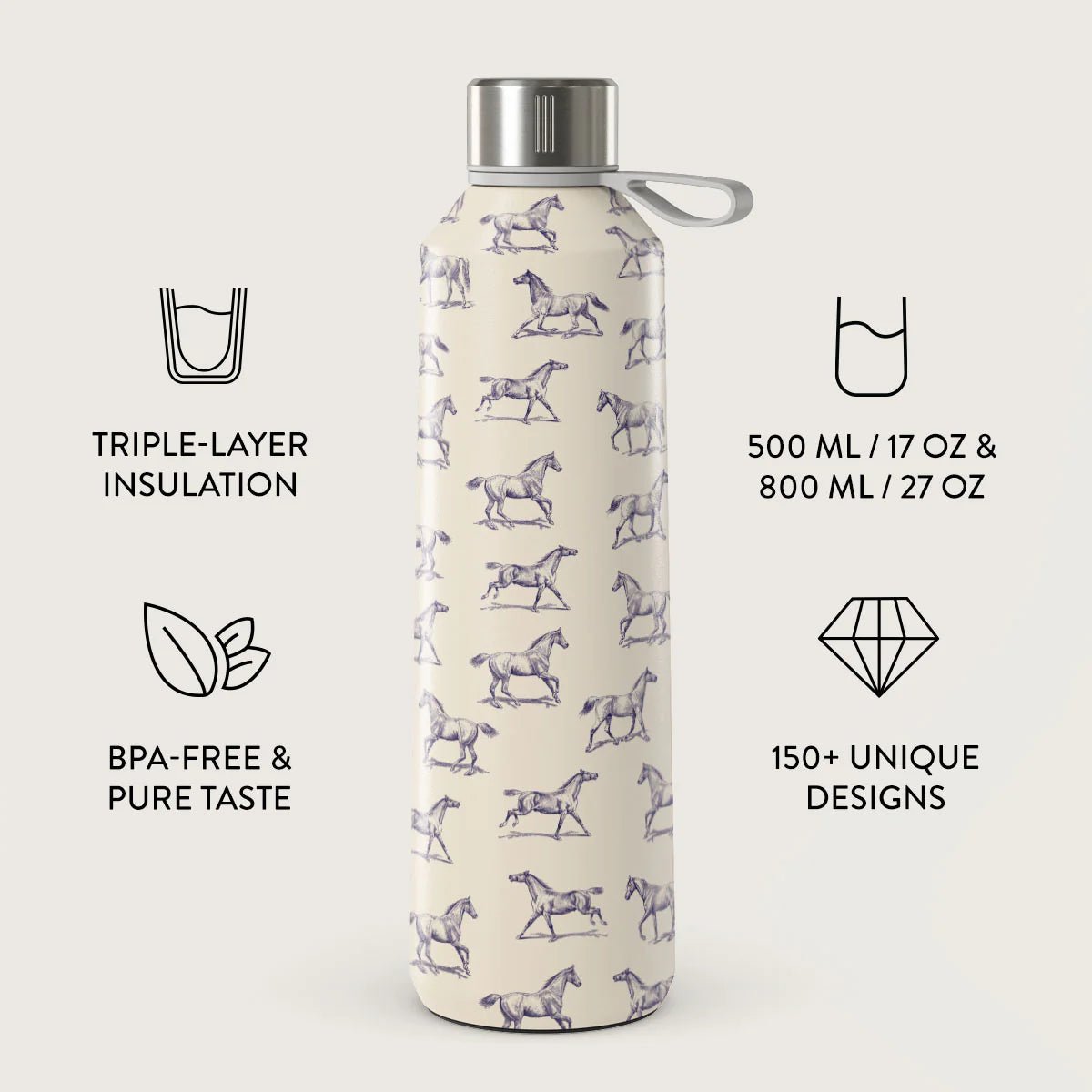 Burga Μπουκάλι Θερμός από Ανοξείδωτο Ατσάλι - 800ml - Derby Race