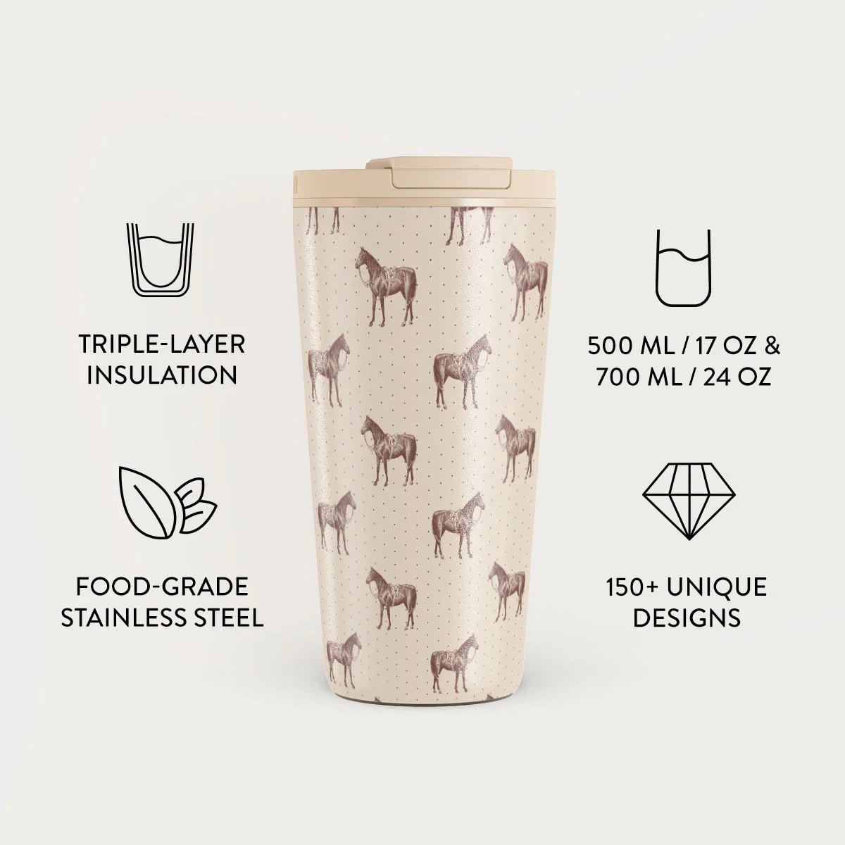 Burga Κούπα Θερμός από Ανοξείδωτο Ατσάλι - Flap Lid - 500ml - Wild West