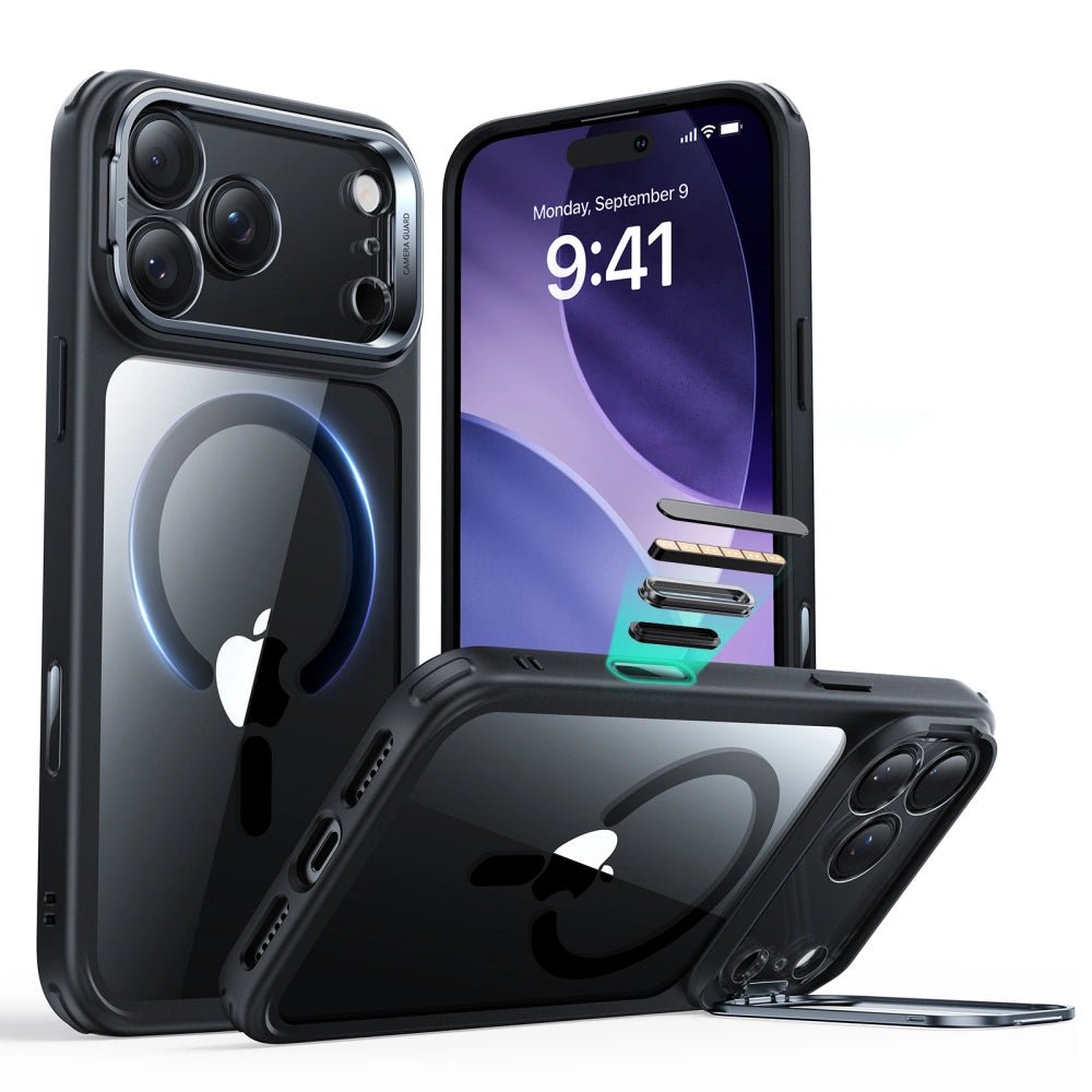 ESR iPhone 17 Pro Max - Classic Hybrid Kickstand MagSafe - Σκληρή Θήκη με Πλαίσιο Σιλικόνης και MagSafe - Διάφανη / Black
