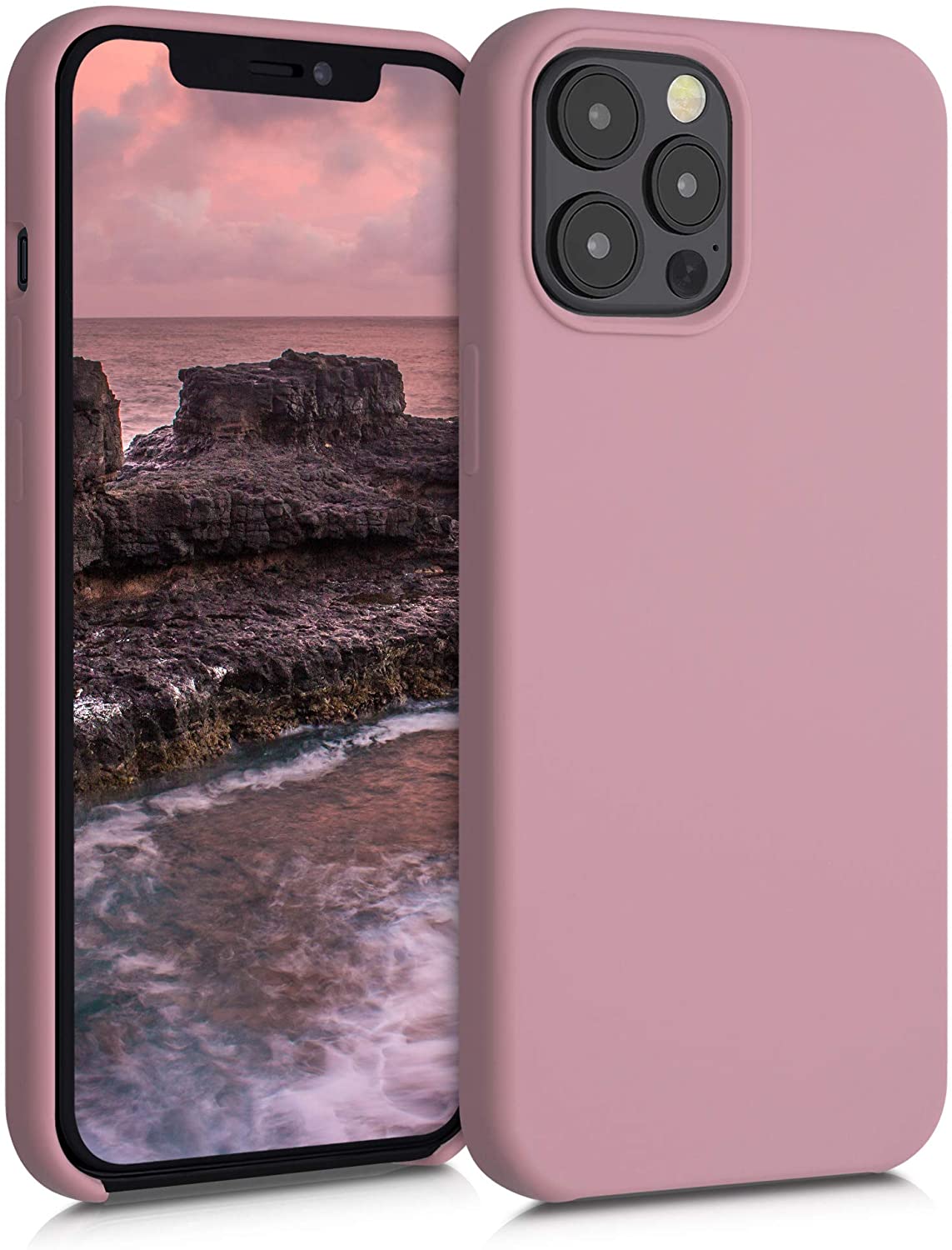 KW iPhone 12 / iPhone 12 Pro Θήκη Σιλικόνης Rubber TPU - Rose Tan - 52641.193