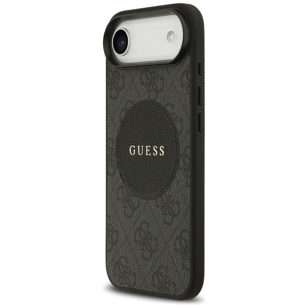 Guess iPhone Air - 4G Circle Classic Logo MagSafe - Θήκη με Επένδυση Συνθετικού Δέρματος - Black - GUHMP17MP4PGRSGK