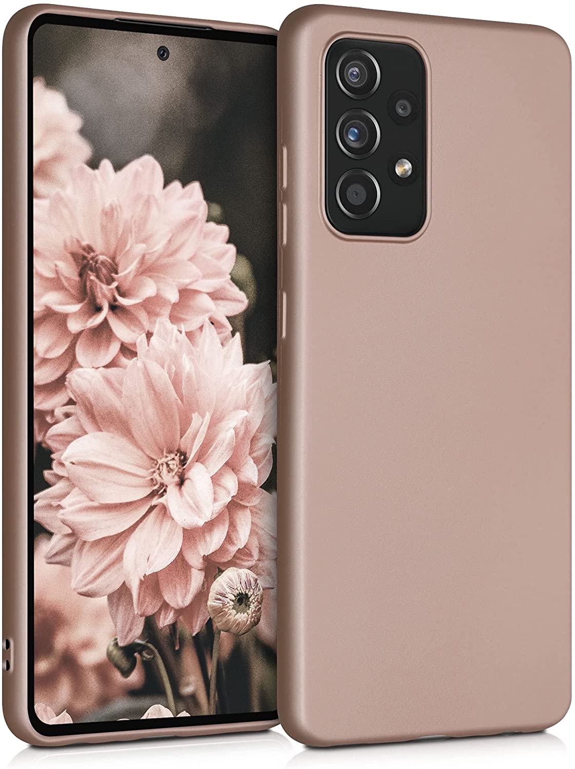 KW Samsung Galaxy A52 / A52 5G / A52s 5G Θήκη Σιλικόνης TPU - Metallic Rose Gold - 54351.31