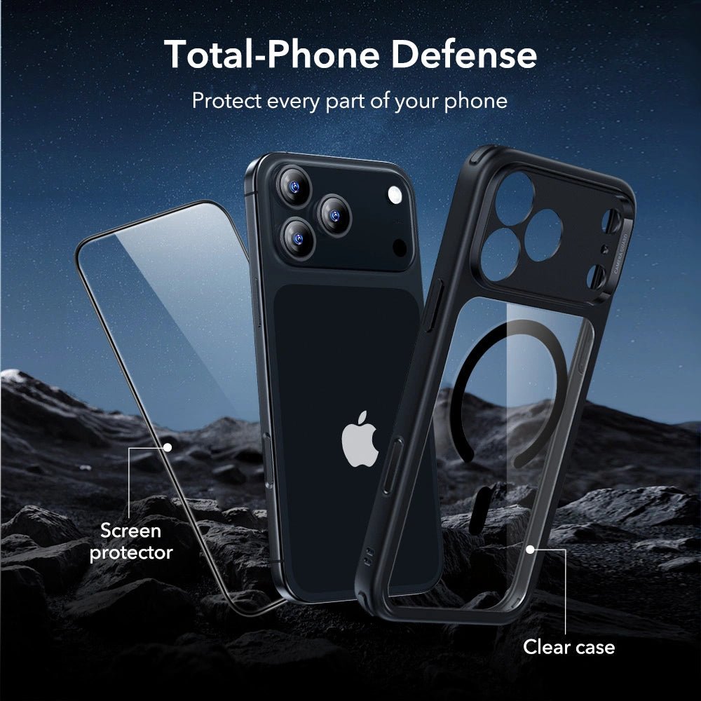 ESR iPhone 17 Pro Max - Σετ με Classic Hybrid MagSafe Σκληρή Θήκη με Πλαίσιο Σιλικόνης και Αντιχαρακτικό Γυαλί Οθόνης - Διάφανη / Black