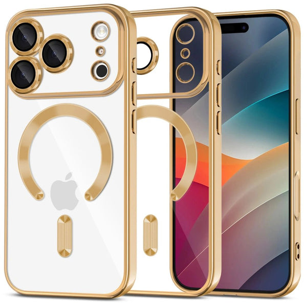 Tech - Protect iPhone 17 Pro Max MagFlex - Θήκη Σιλικόνης TPU με MagSafe - Διάφανη / Shiny Gold