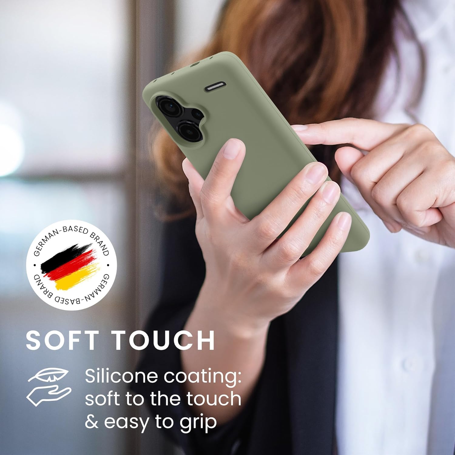KW Xiaomi Redmi Note 13 Pro+ 5G Θήκη Σιλικόνης Rubberized TPU - Grey Green