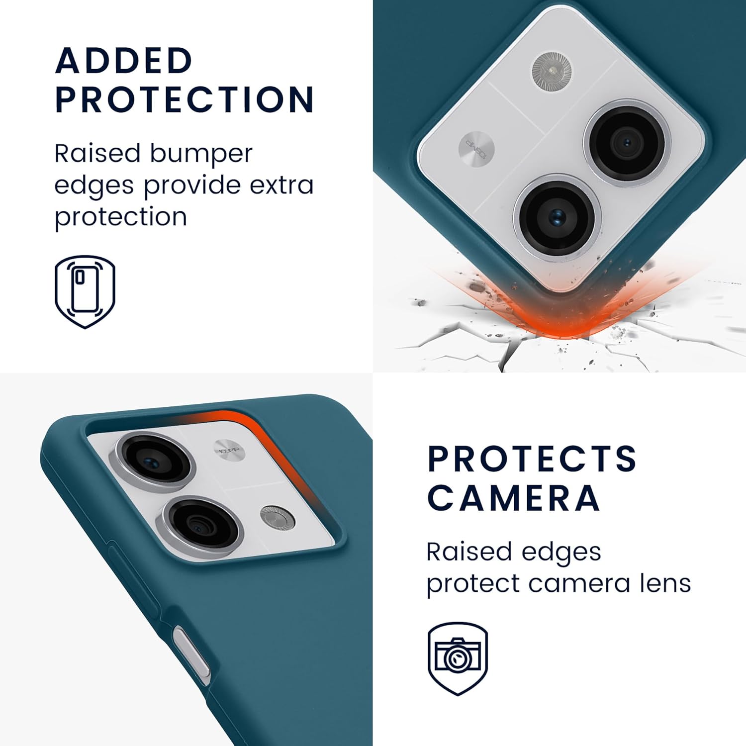 KW Xiaomi Redmi Note 13 5G Θήκη Σιλικόνης Rubberized TPU - Petrol Matte