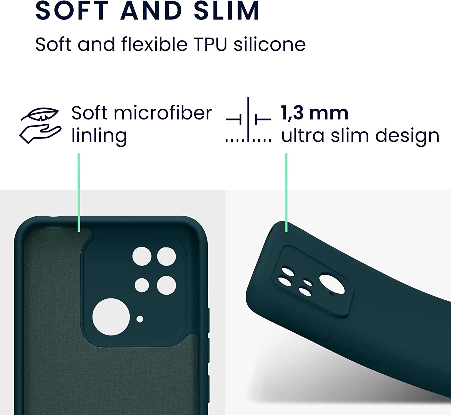 KW Xiaomi Redmi 10C Θήκη Σιλικόνης Rubberized TPU - Matte Petrol - 59229.57