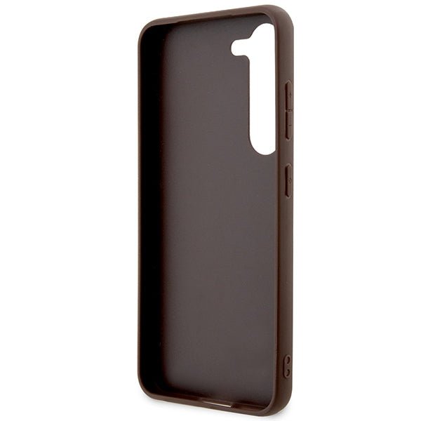 Guess Samsung Galaxy S24 - 4G Big Metal Logo Θήκη με Επένδυση Συνθετικού Δέρματος - Brown - GUHCS24S4GMGBR