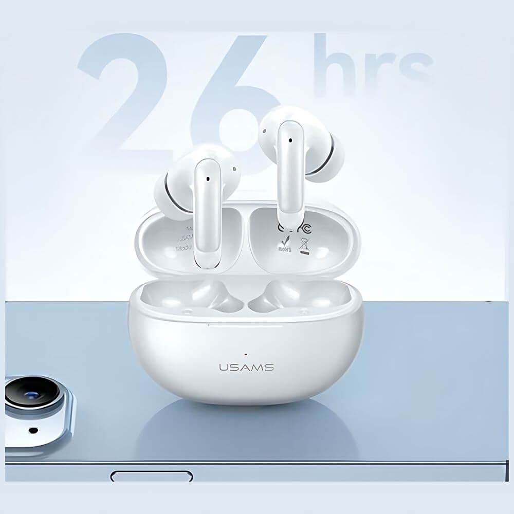 USAMS TWS X - Don Series - Bluetooth 5.3 - Ασύρματα ακουστικά για Κλήσεις / Μουσική - White