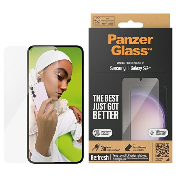 PanzerGlass Samsung Galaxy S24+ - Ultra - Wide Fit Easy Aligner Case Friendly Αντιχαρακτικό Γυαλί Οθόνης - Διάφανο