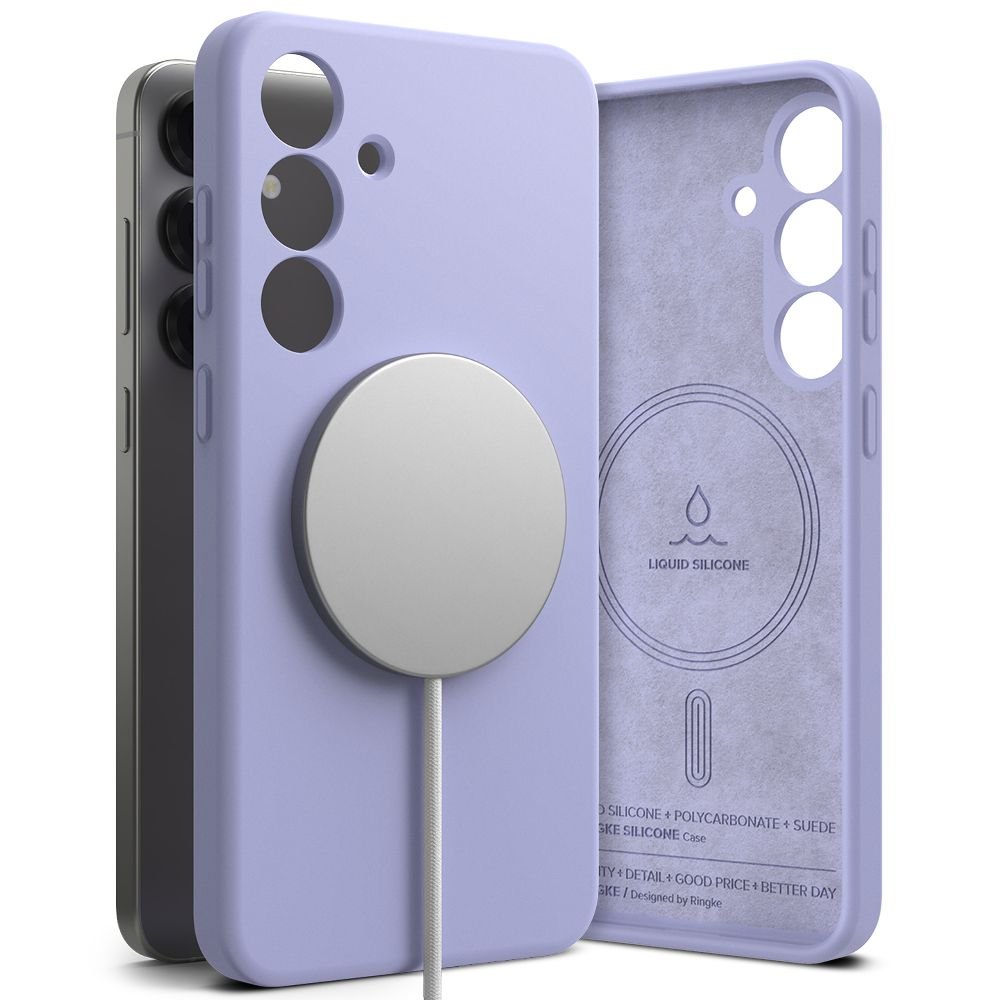 Ringke Samsung Galaxy S25 Silicone Magnetic MagSafe Case Θήκη Σιλικόνης με MagSafe - Lavender
