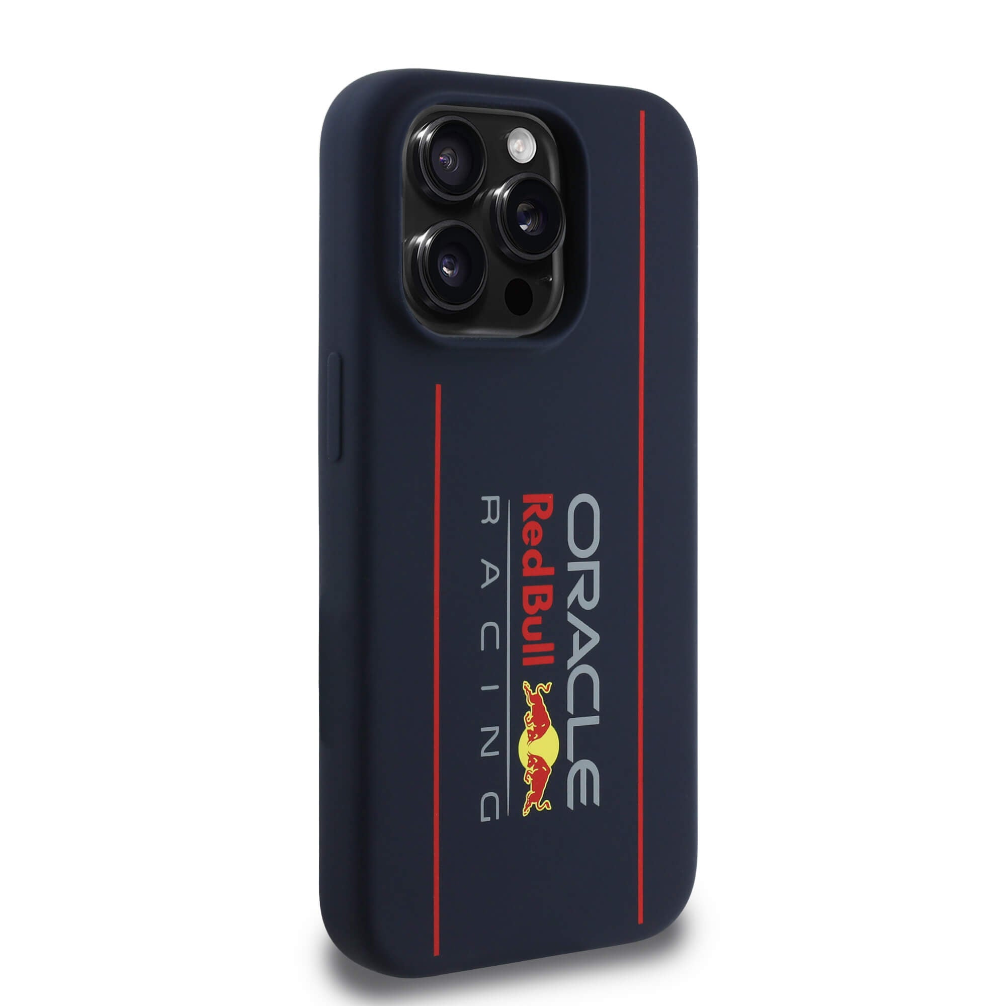Red Bull iPhone 15 Pro - Silicone Vertical Logo - MagSafe Σκληρή Θήκη με Πλαίσιο Σιλικόνης - Navy - RBHMP15L24SIOLRV