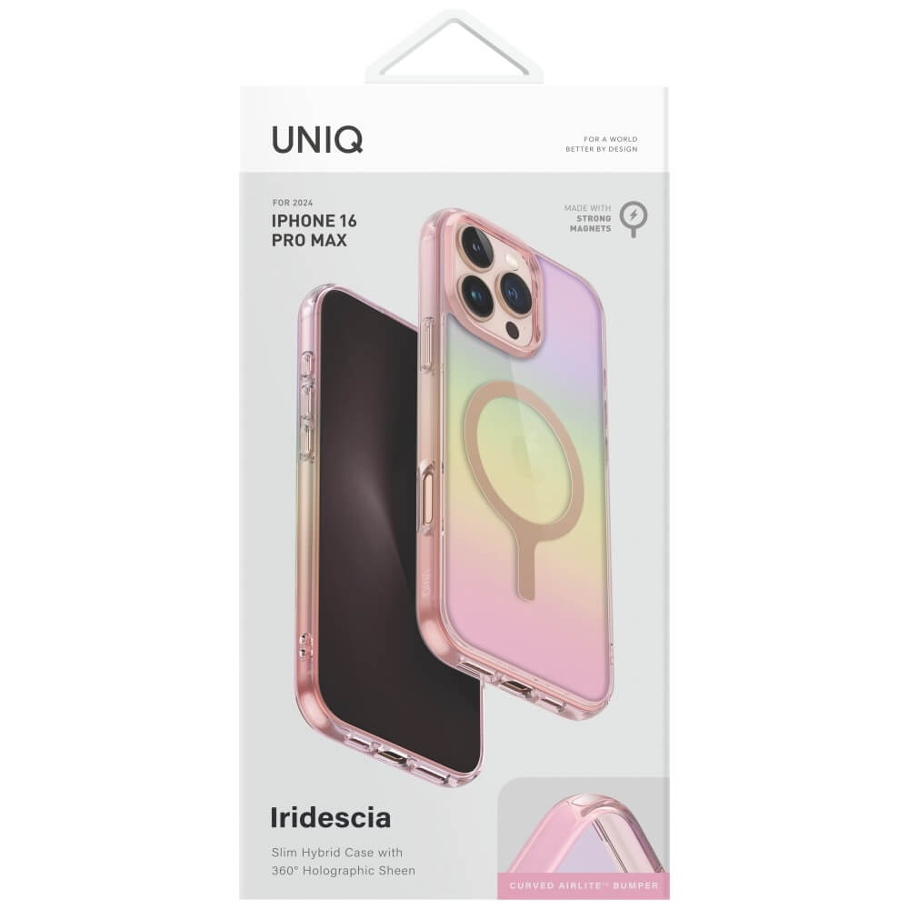 Uniq iPhone 16 Pro Max - Iridescia - Σκληρή Θήκη με Πλαίσιο Σιλικόνης και MagSafe - Pink Prism