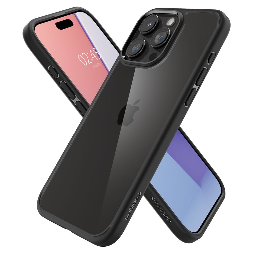 Spigen iPhone 15 Pro Ultra Hybrid Σκληρή Θήκη με Πλαίσιο Σιλικόνης - Matte Black