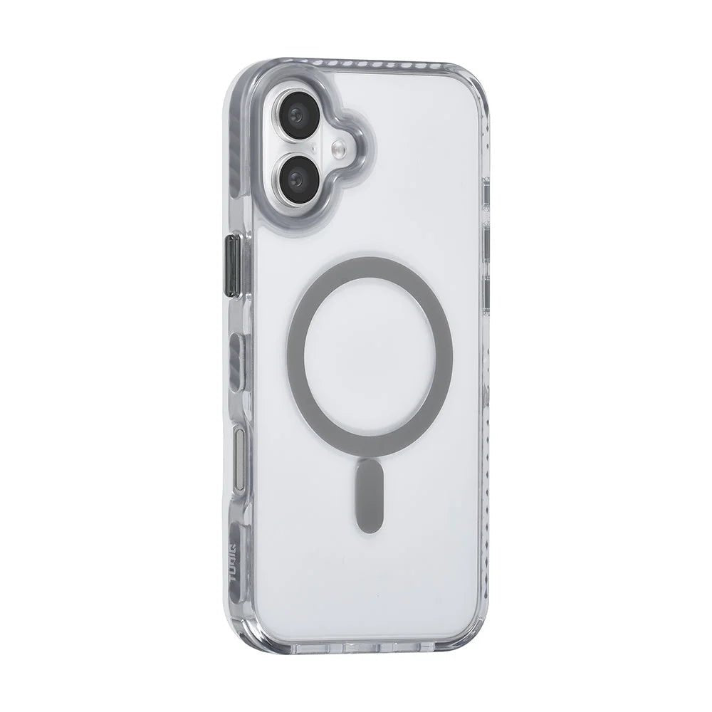 Tuniq iPhone 16 Plus - MagSafe Σκληρή Θήκη με Πλαίσιο Σιλικόνης και Λουράκι - Διάφανη / Grey
