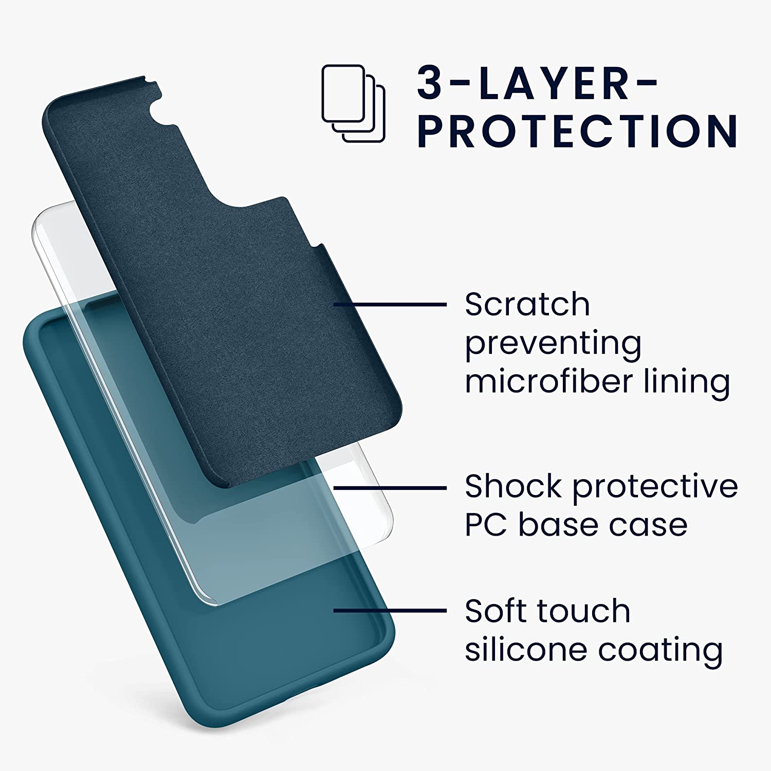 KW Samsung Galaxy S22 Θήκη Σιλικόνης Rubberized TPU - Matte Petrol Blue - 56756.57