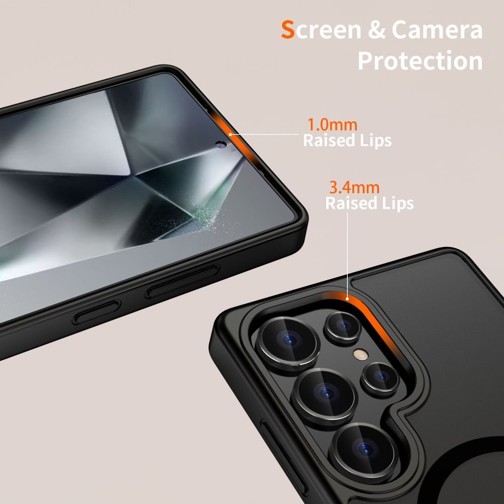 Tech - Protect Samsung Galaxy S25 Ultra MagMat Σκληρή Θήκη με Πλαίσιο Σιλικόνης και MagSafe - Matte Black
