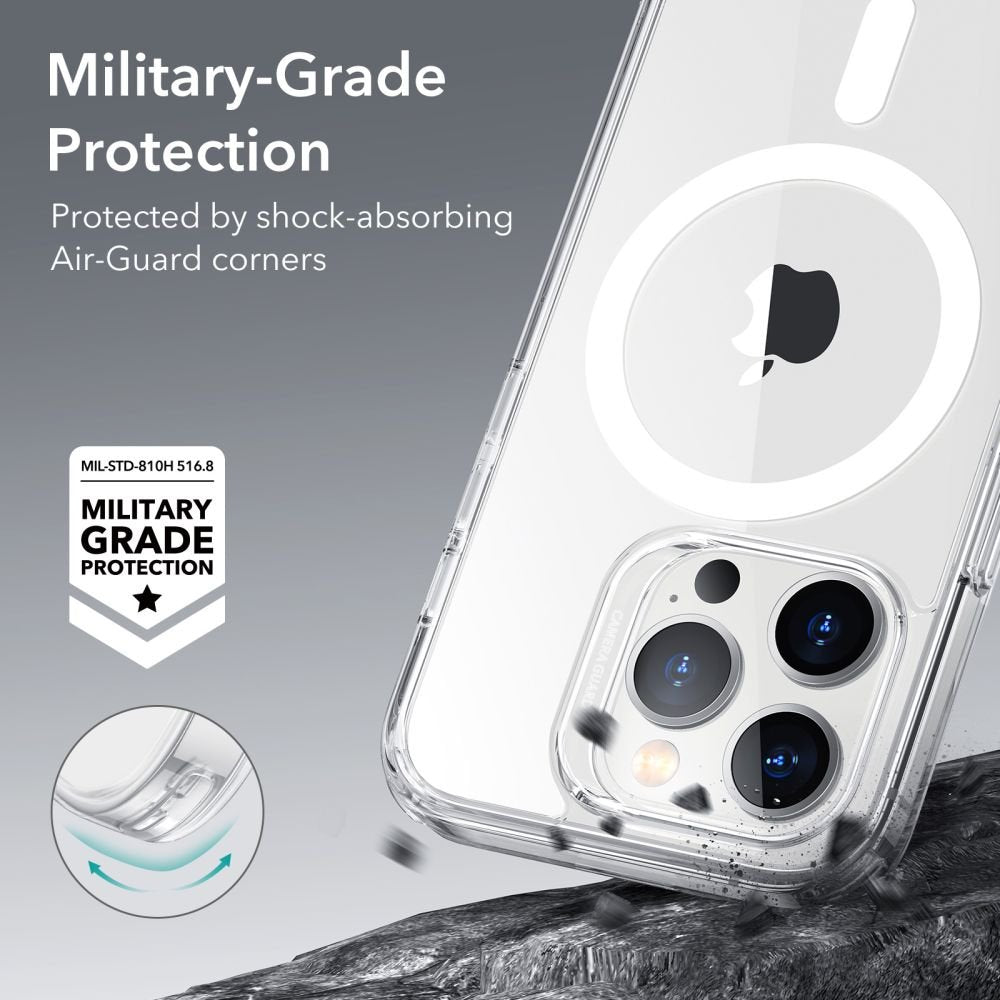 ESR iPhone 14 Pro Classic Hybrid Halolock Σκληρή Θήκη με Πλαίσιο Σιλικόνης και MagSafe - Διάφανη