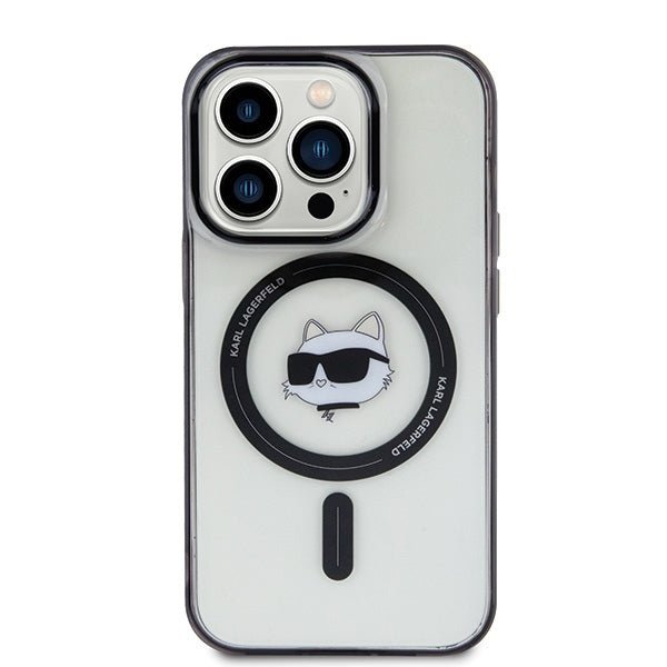 Karl Lagerfeld iPhone 15 Pro - IML Choupette's Head Magsafe Σκληρή Θήκη με Πλαίσιο Σιλικόνης και MagSafe - Διάφανη - KLHMP15LHCHNOTK