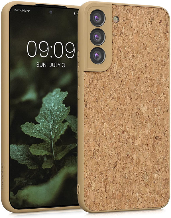 KW Samsung Galaxy S22 Plus Σκληρή Θήκη από Φελλό με Πλαίσιο Σιλικόνης - Light Brown - 58220.24