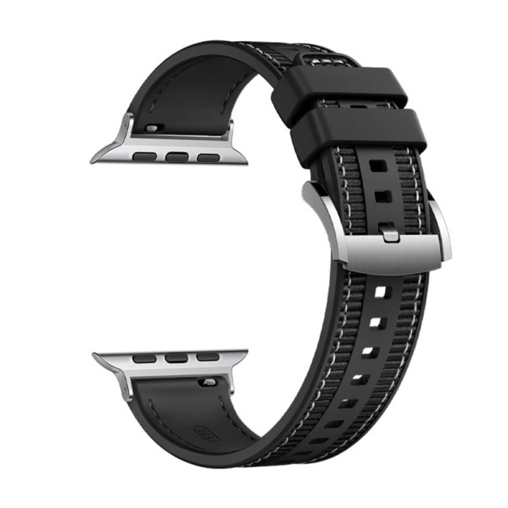 Techsuit Λουράκι Apple Watch 4/5/6/7/8/9/10/11 - SE (1/2/3) - ULTRA (1/2/3) - 44/45/46/49mm Watchband Σιλικόνης W051 - Black