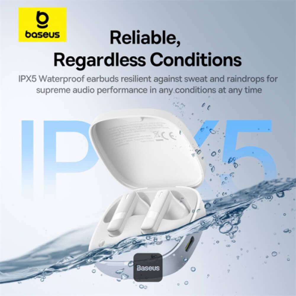 Baseus Bowie E20 - Bluetooth 5.3 - Ασύρματα ακουστικά για Κλήσεις / Μουσική - White