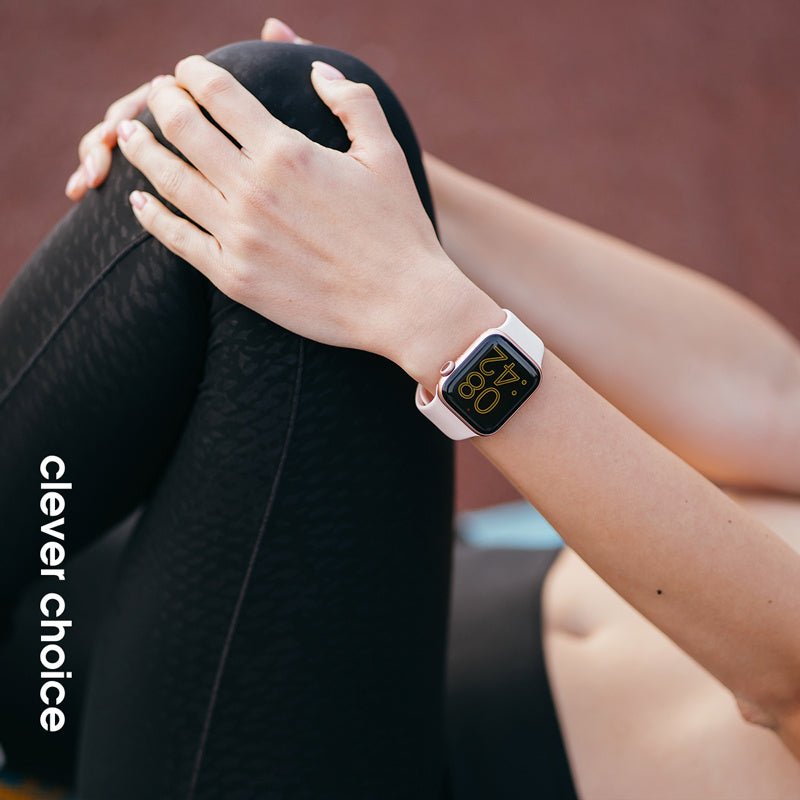 Crong Λουράκι Apple Watch 2/3/4/5/6/7/8/9/10/11 - SE (1/2/3) - 38/40/41/42mm Σιλικόνης - Liquid Strap - Sand Pink