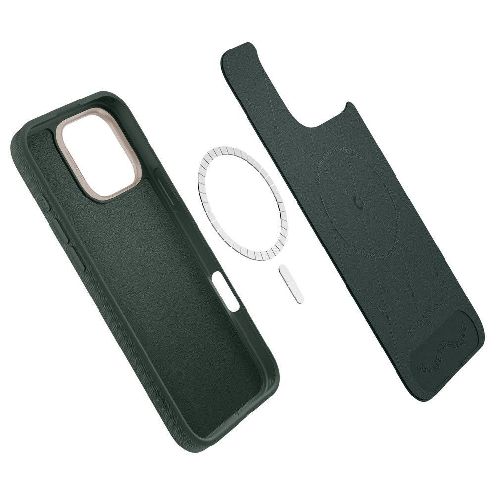 Spigen Cyrill iPhone 16 Pro Kajuk Mag Θήκη με Επένδυση Συνθετικού Δέρματος και MagSafe - Forest Green