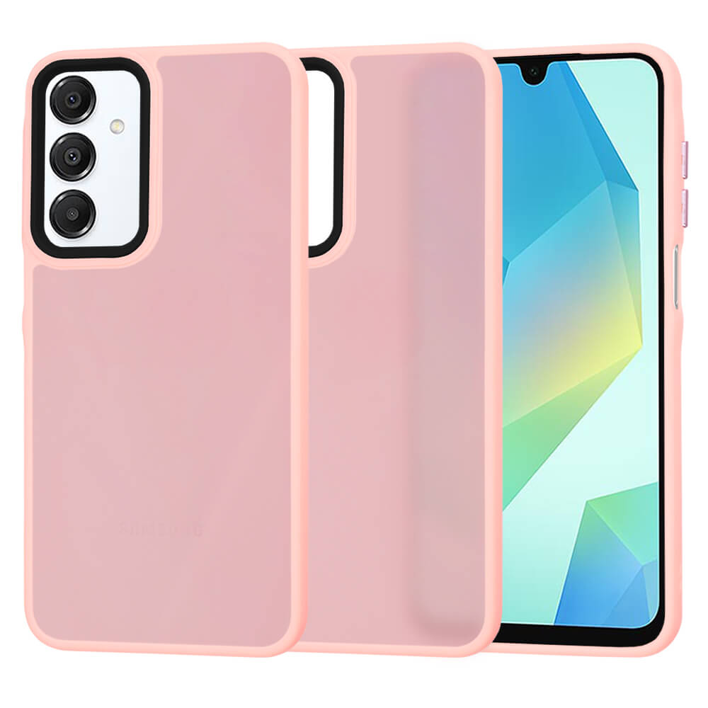 Techsuit Samsung Galaxy A16 4G / A16 5G - HaloFrost Series - Σκληρή Θήκη με Πλαίσιο Σιλικόνης - Pink