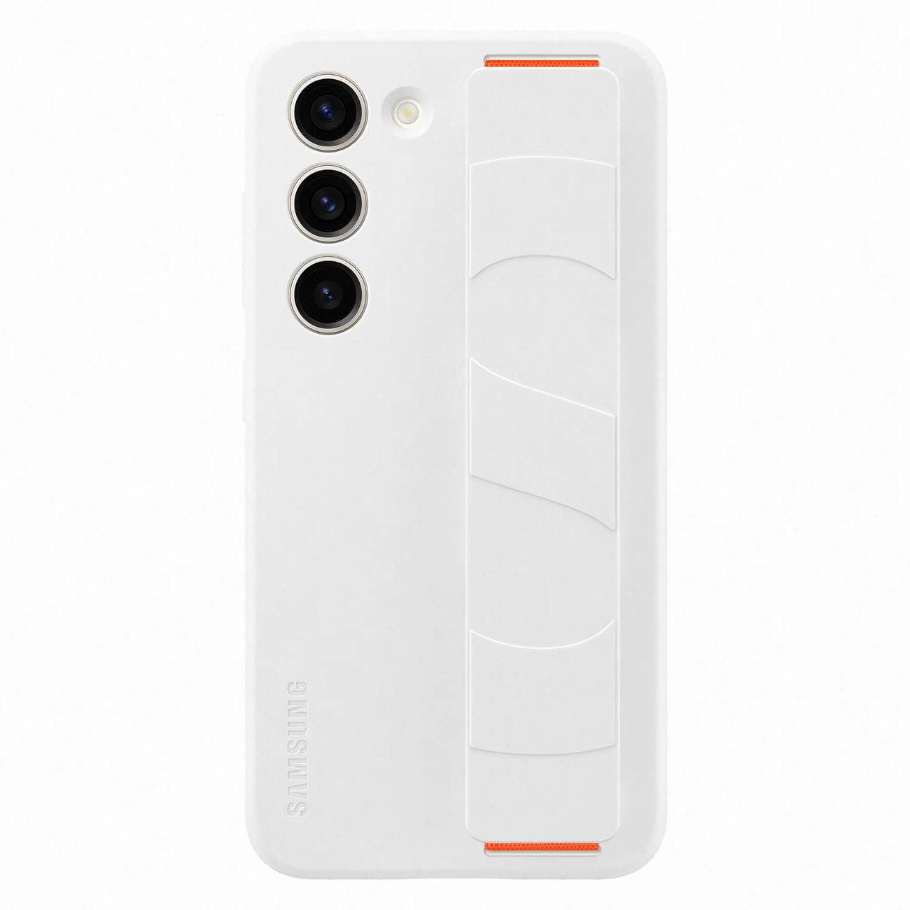 Samsung Silicone Grip Cover Samsung Galaxy S23 Θήκη Σιλικόνης με Finger Holder - White - EF - GS911TWEGWW