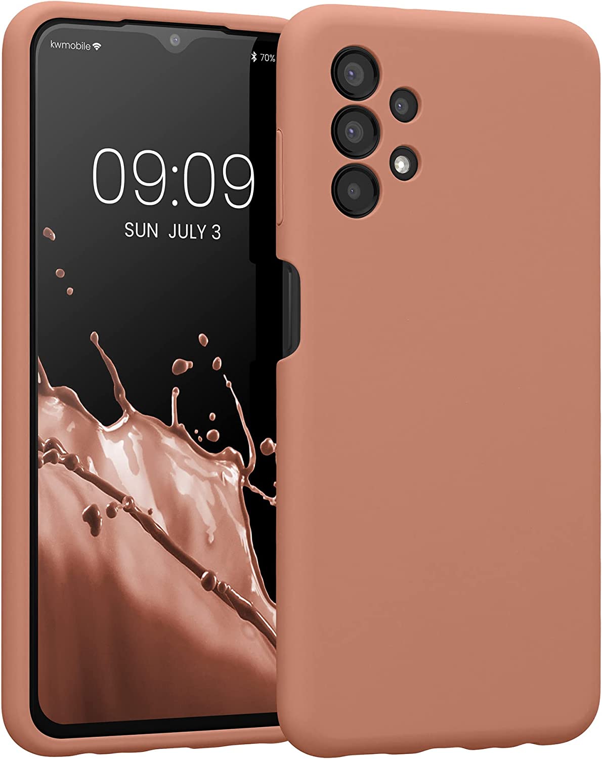 KW Samsung Galaxy A13 4G Θήκη Σιλικόνης Rubberized TPU - Orange Clay - 57832.237