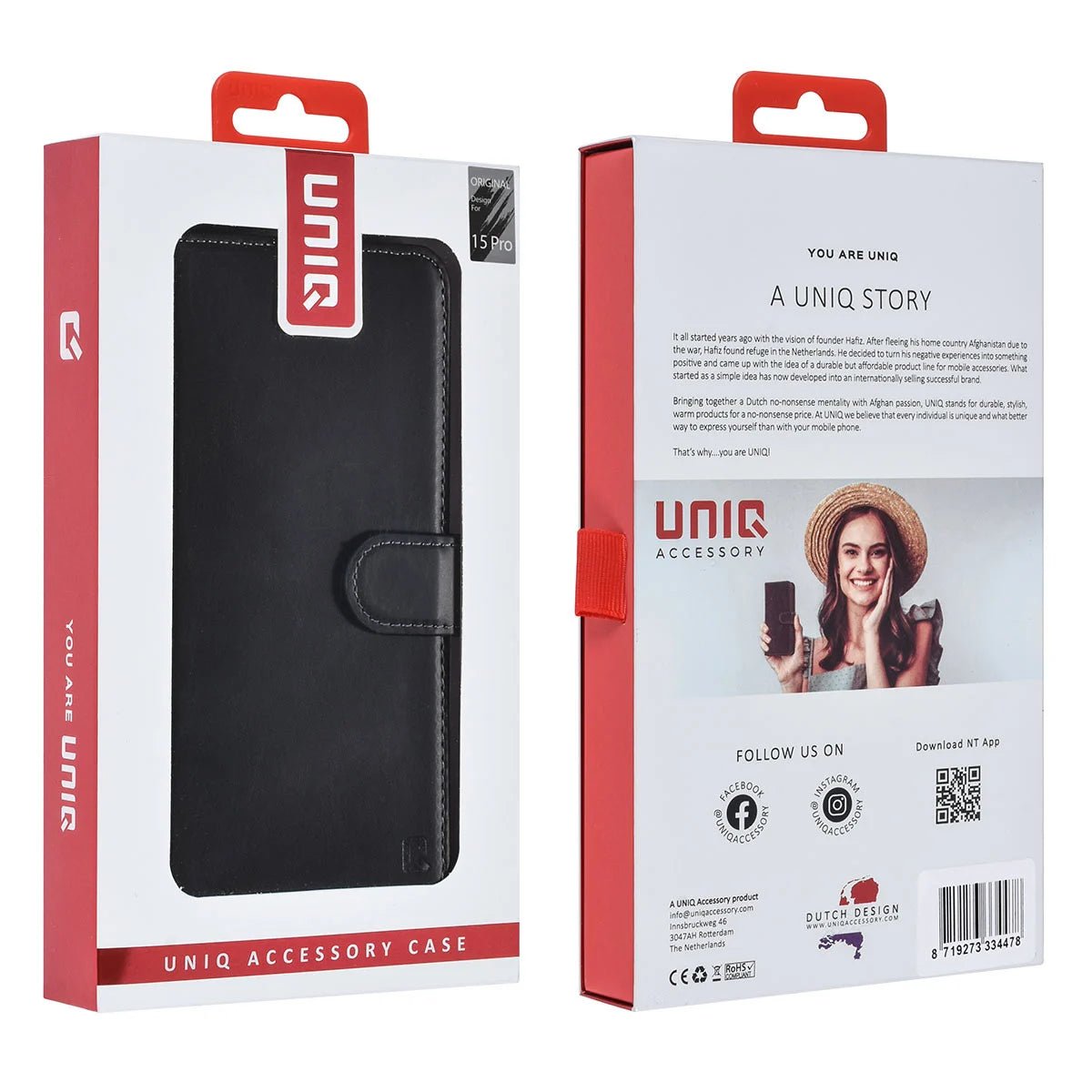 Tuniq iPhone 15 Pro - 2 σε 1 - Θήκη Πορτοφόλι από Δερματίνη με Αποσπώμενη Θήκη - Μαύρη