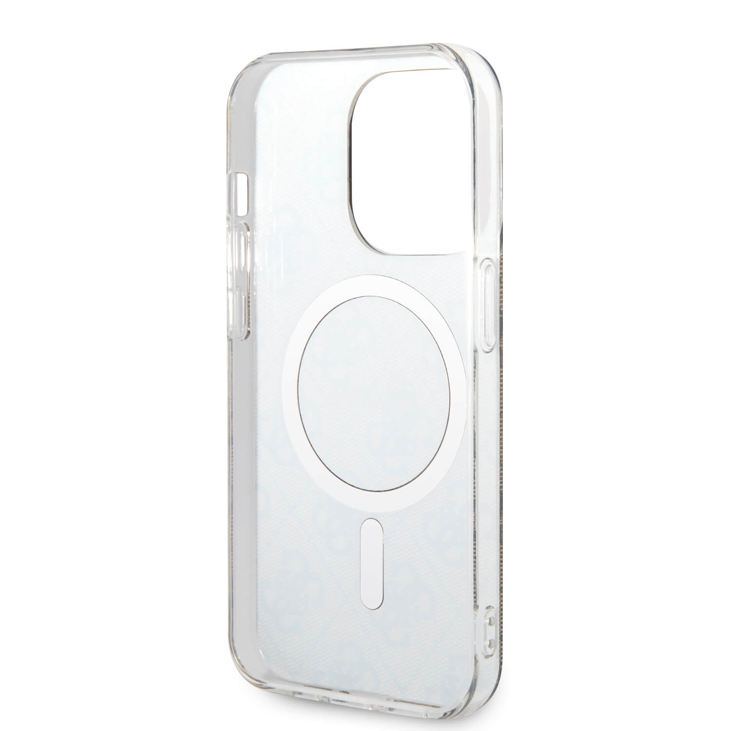 Guess iPhone 14 Pro - Bundle Pack MagSafe - Σετ Σκληρή Θήκη με Πλαίσιο Σιλικόνης και Ασύρματος Φορτιστής MagSafe - Design 4G and Gold - Brown - GUBPP14LH4EACSW