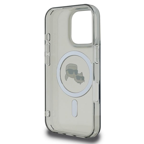 Karl Lagerfeld iPhone 16 Pro Max - IML Metal Karl and Choupette Head - Σκληρή Θήκη με Πλαίσιο Σιλικόνης και MagSafe - Black - KLHMP16XHLSKCK