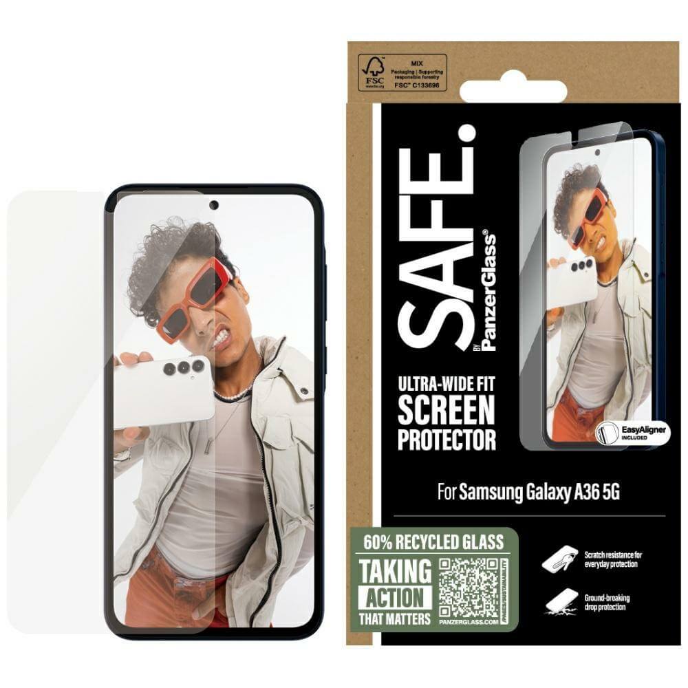 Safe by PanzerGlass Samsung Galaxy A36 5G - Ultra - Wide Fit Tempered Glass Αντιχαρακτικό Γυαλί Οθόνης - Διάφανο