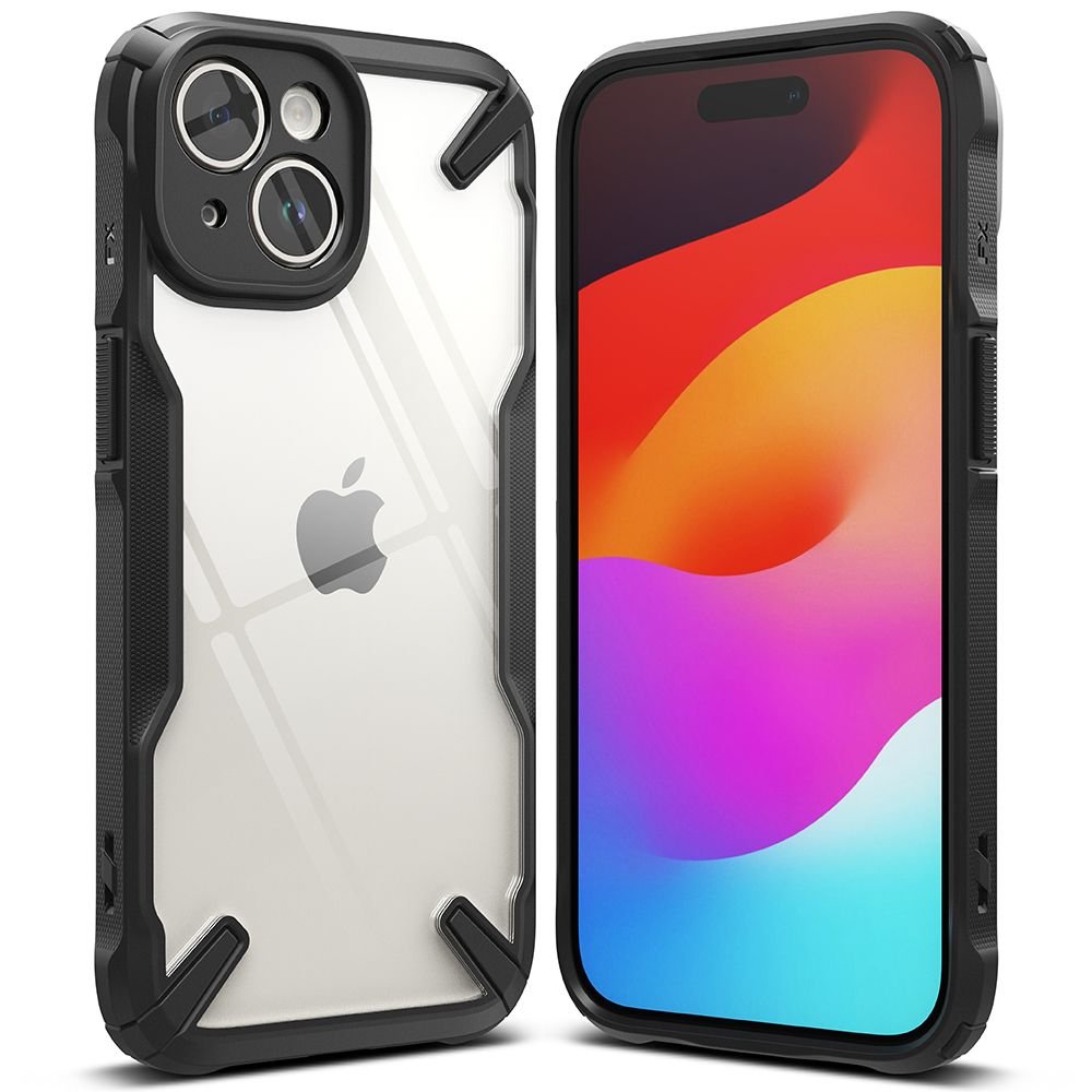 Ringke iPhone 15 Fusion X Σκληρή Θήκη με Πλαίσιο Σιλικόνης - Black - Διάφανη