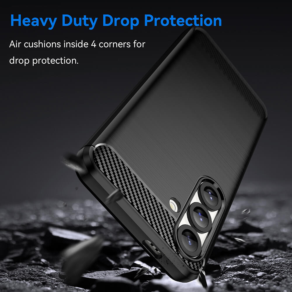 Techsuit Samsung Galaxy S25 Edge Carbon Silicone Θήκη Σιλικόνης TPU - Black