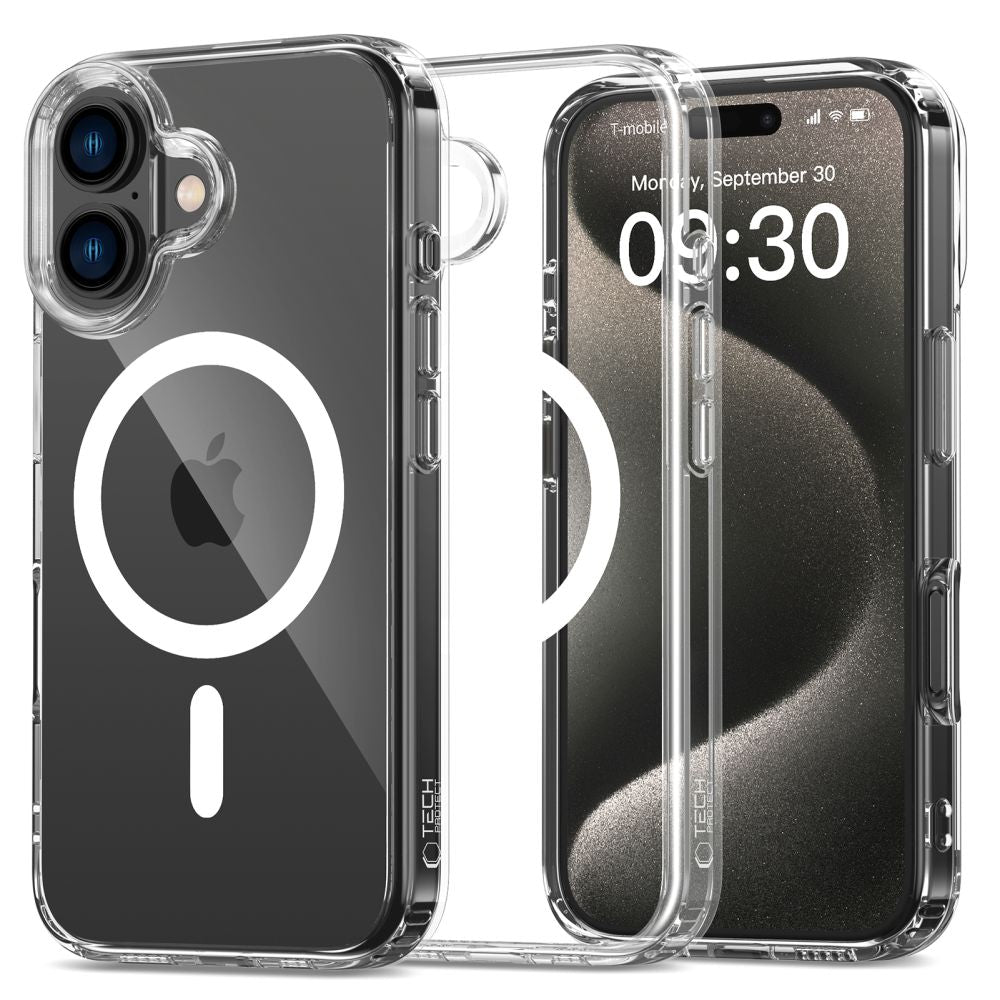 Tech - Protect iPhone 16 Flexair Hybrid MagSafe Σκληρή Θήκη με Πλαίσιο Σιλικόνης και MagSafe - Διάφανη