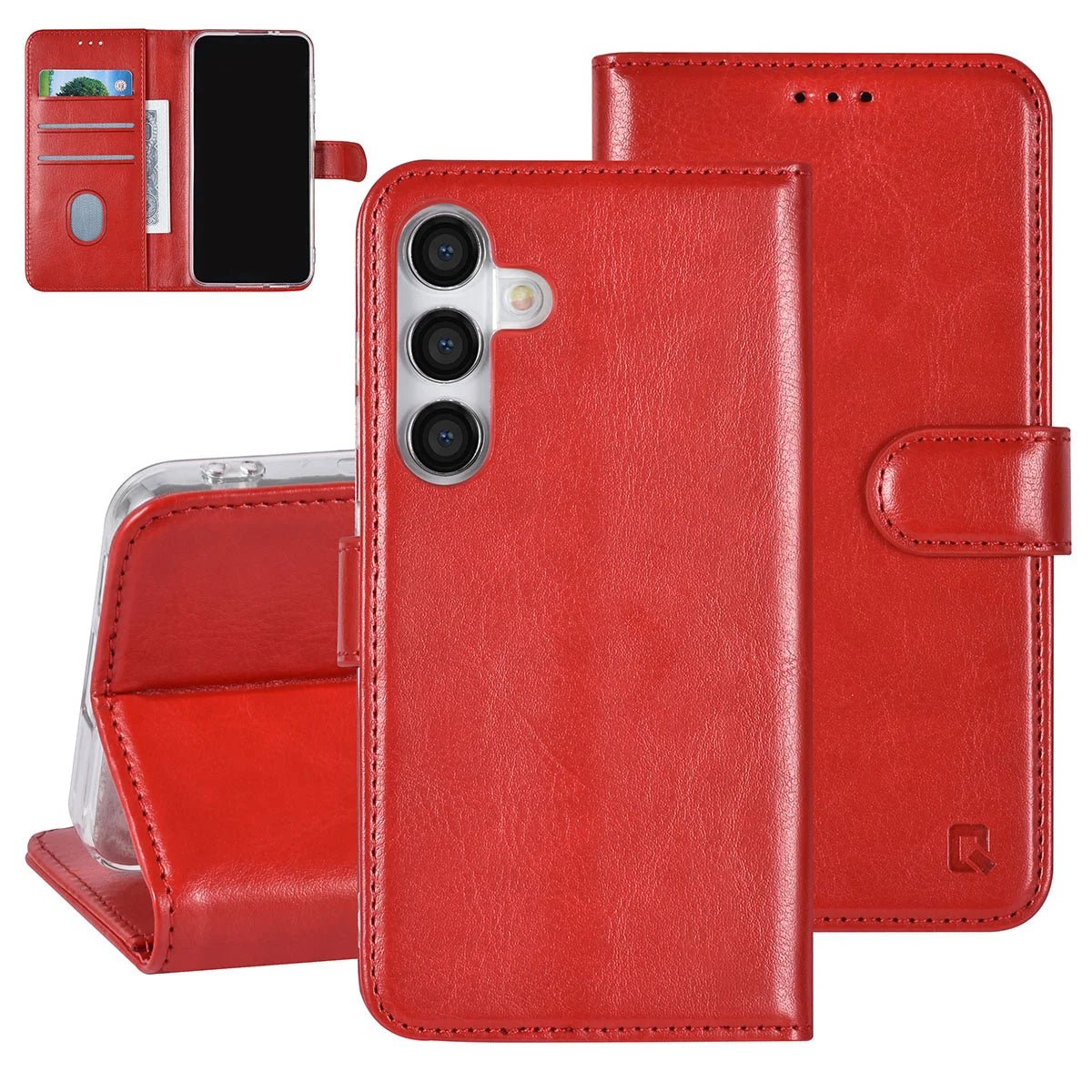 Tuniq Samsung Galaxy S24 - Θήκη Πορτοφόλι Stand από Δερματίνη - Red