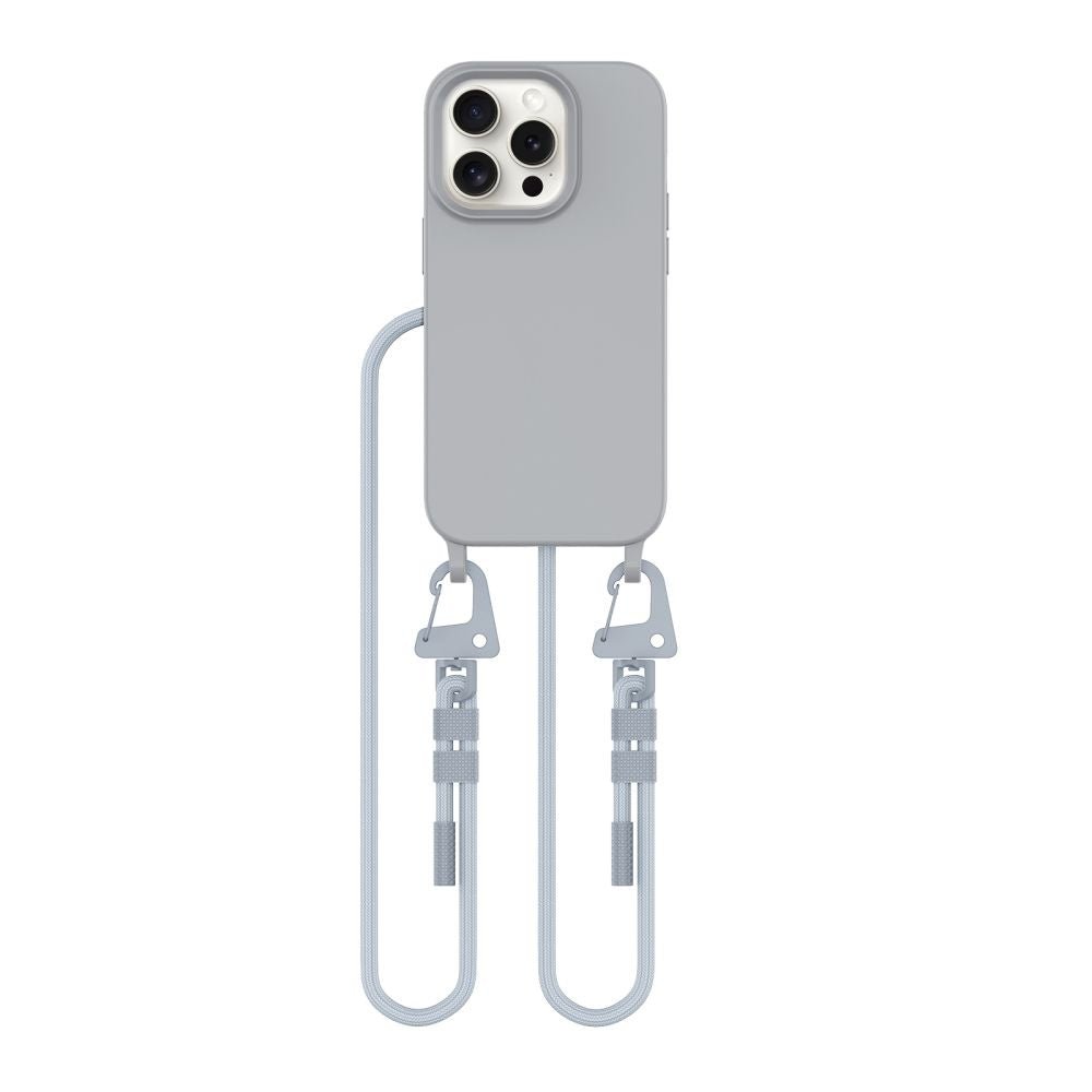 Tech - Protect iPhone 14 Pro MagNecklace - MagSafe Θήκη Σιλικόνης TPU με Pυθμιζόμενο Αποσπώμενο Κορδόνι - Crayon Grey