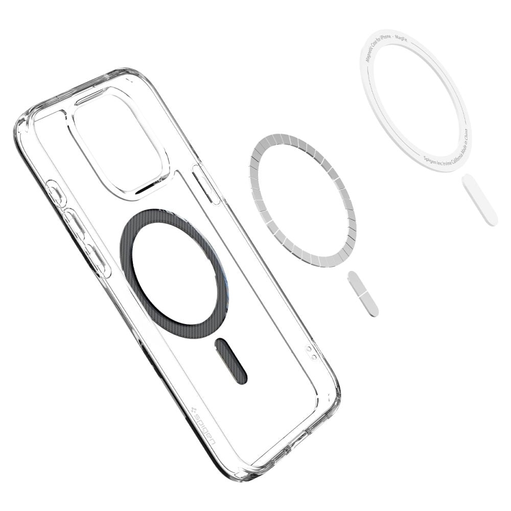 Spigen iPhone 15 Pro Ultra Hybrid Mag Σκληρή Θήκη με Πλαίσιο Σιλικόνης Και MagSafe - Carbon Fiber