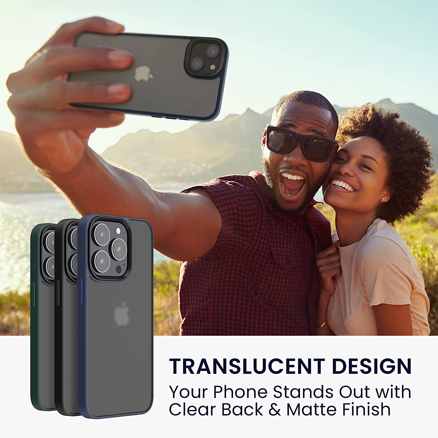 KW iPhone 14 Plus Σκληρή Θήκη με Πλαίσιο Σιλικόνης - Dark Blue / Matte Διάφανη - 59090.17