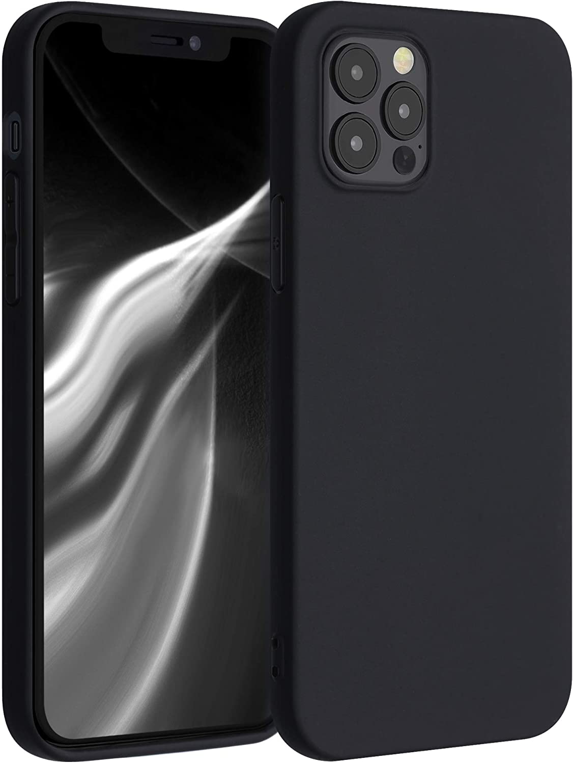KW iPhone 12 / iPhone 12 Pro Θήκη Σιλικόνης TPU - Black Matte - 53938.47