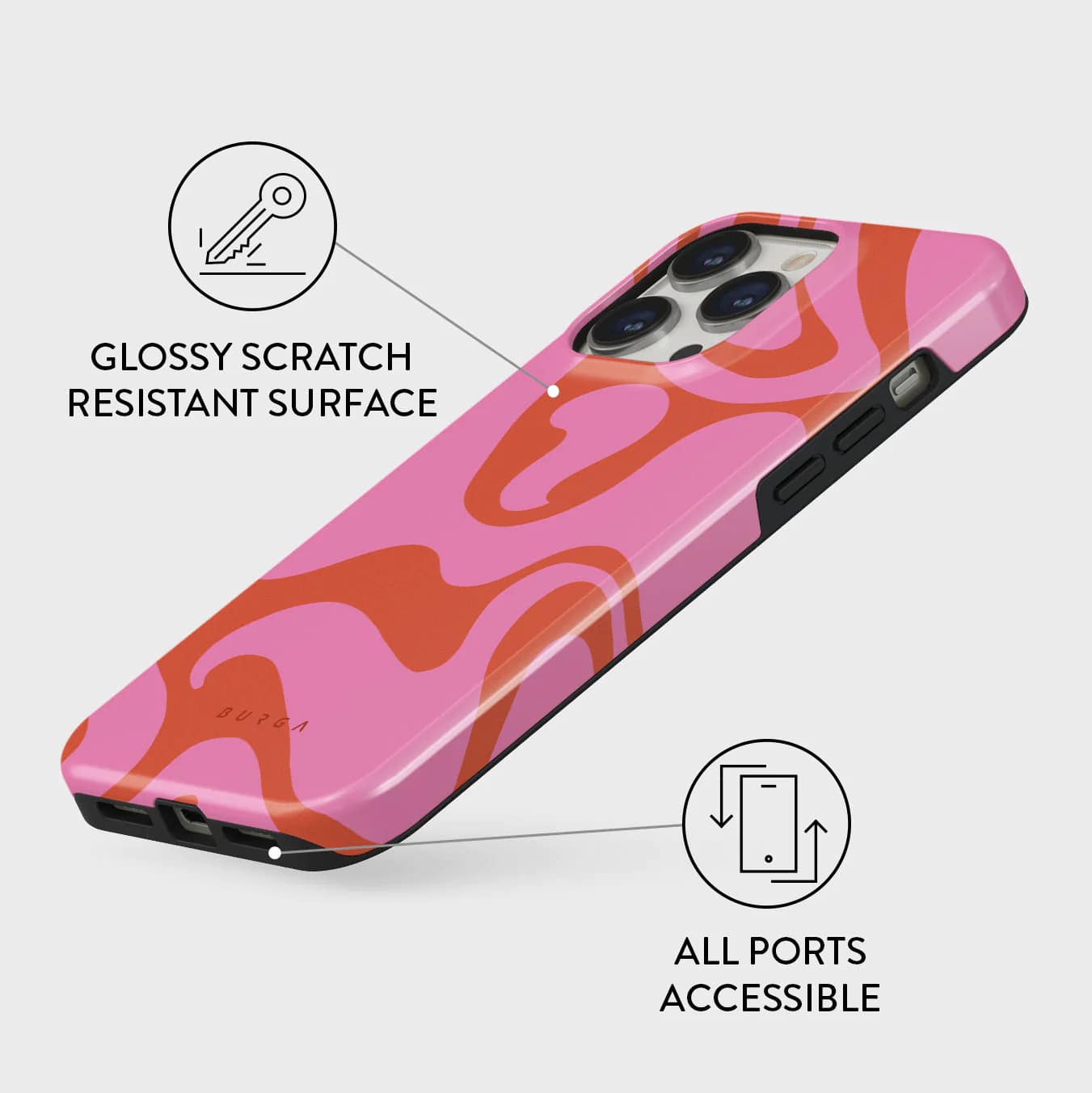 Burga iPhone 15 Pro Fashion Tough MagSafe Σκληρή Θήκη με MagSafe - Ride the Wave