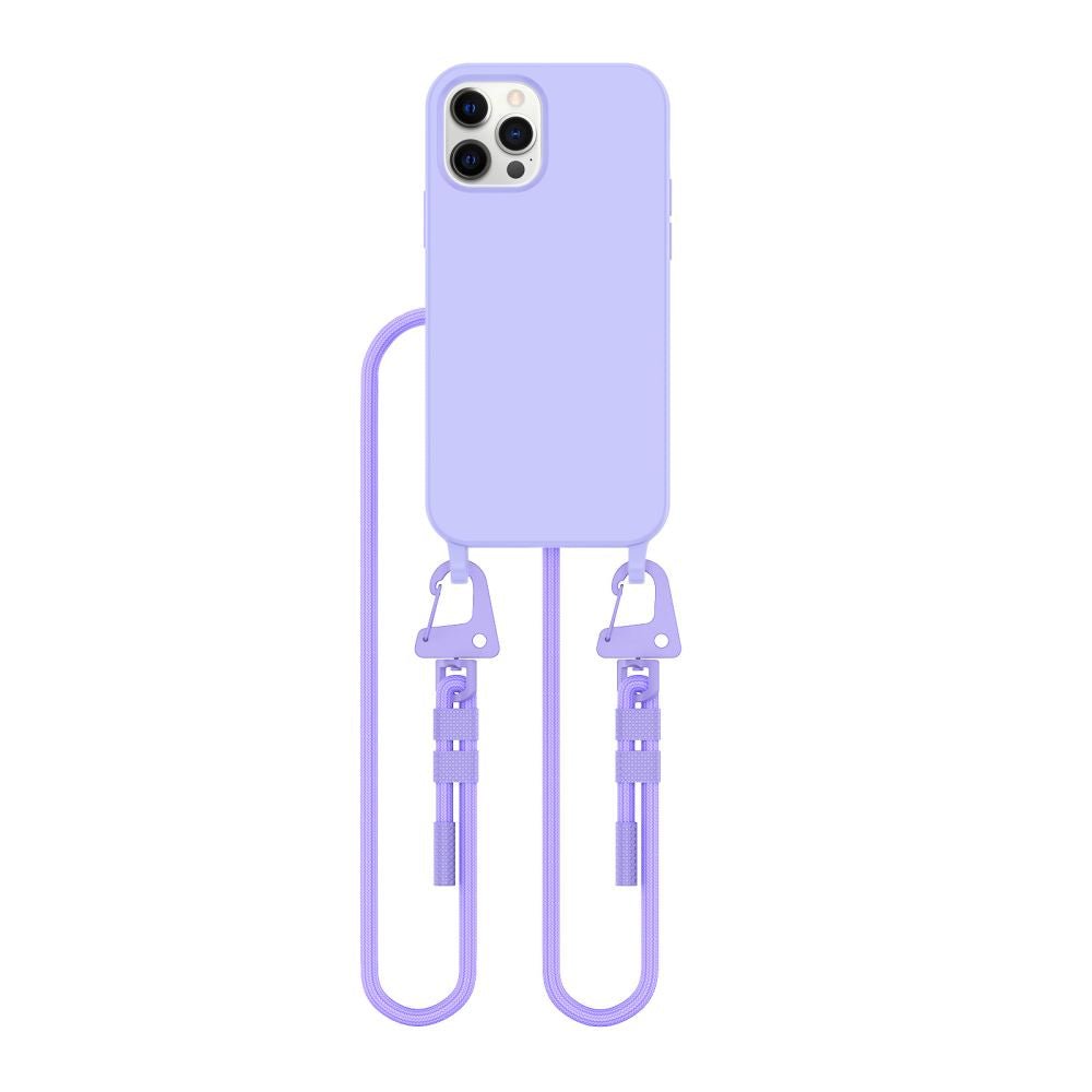 Tech - Protect iPhone 12 / iPhone 12 Pro MagNecklace - MagSafe Θήκη Σιλικόνης TPU με Pυθμιζόμενο Αποσπώμενο Κορδόνι - Lavender