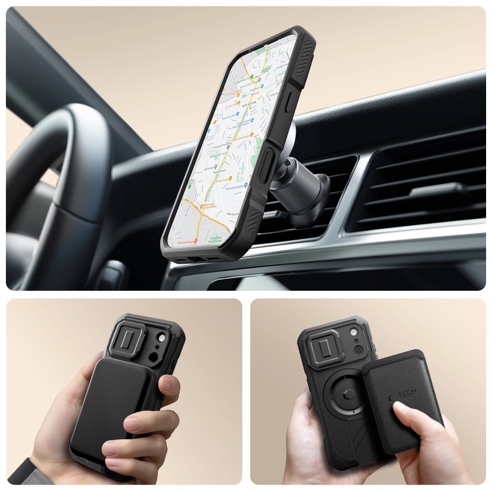Tech - Protect iPhone 17 Pro - Kevlar MagSafe - Σκληρή Θήκη με Προστασία για την Οθόνη / την Κάμερα και Stand - Black