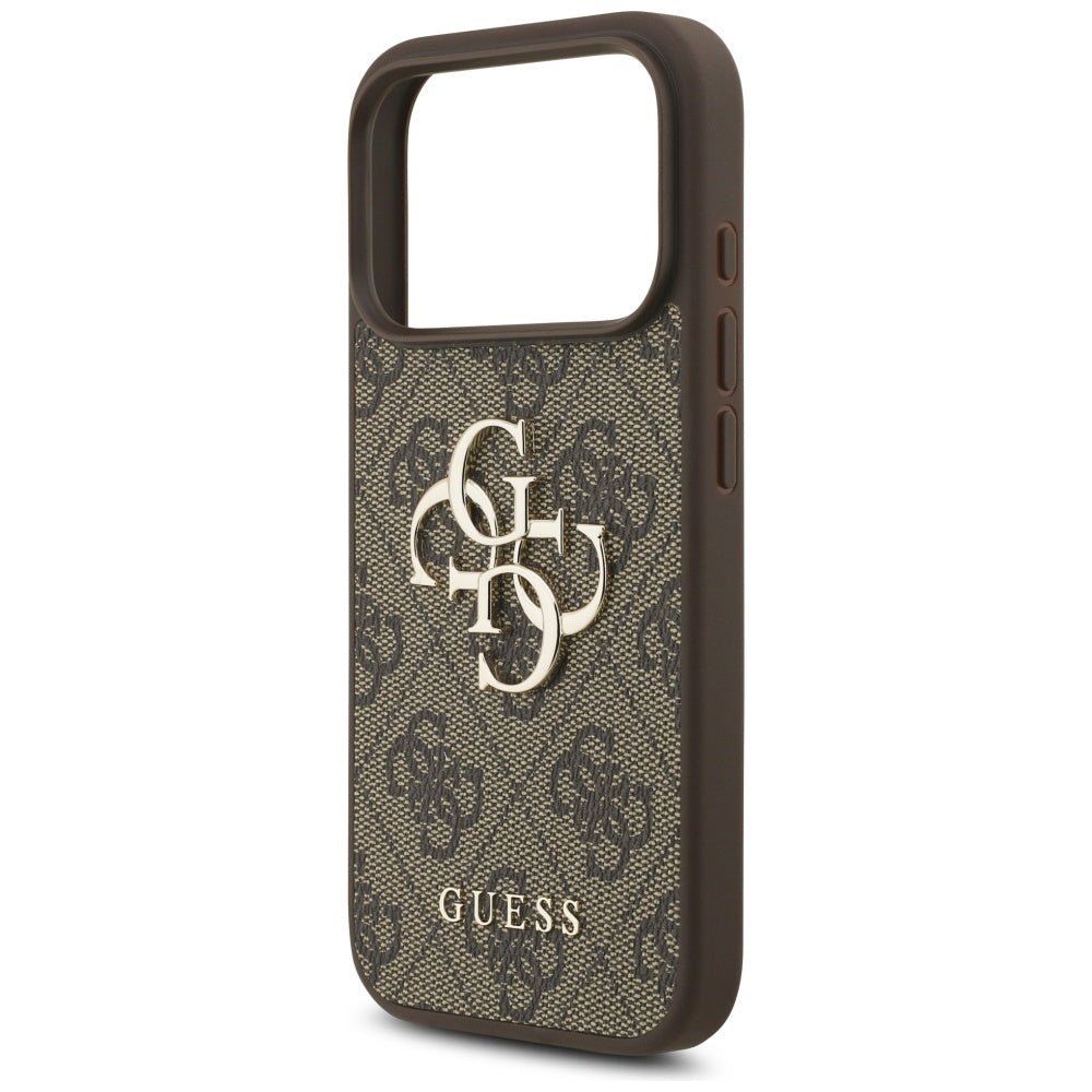 Guess iPhone 17 Pro - 4G Big Logo - Σκληρή Θήκη με Πλαίσιο Σιλικόνης και Επένδυση Συνθετικού Δέρματος - Brown - GUHCP17L4GMGBR