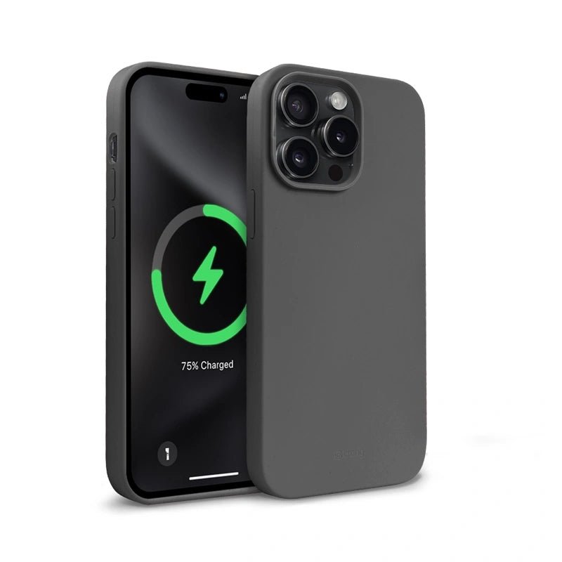 Crong iPhone 15 Pro Color Cover Magnetic - Θήκη Σιλικόνης με MagSafe - Titanium