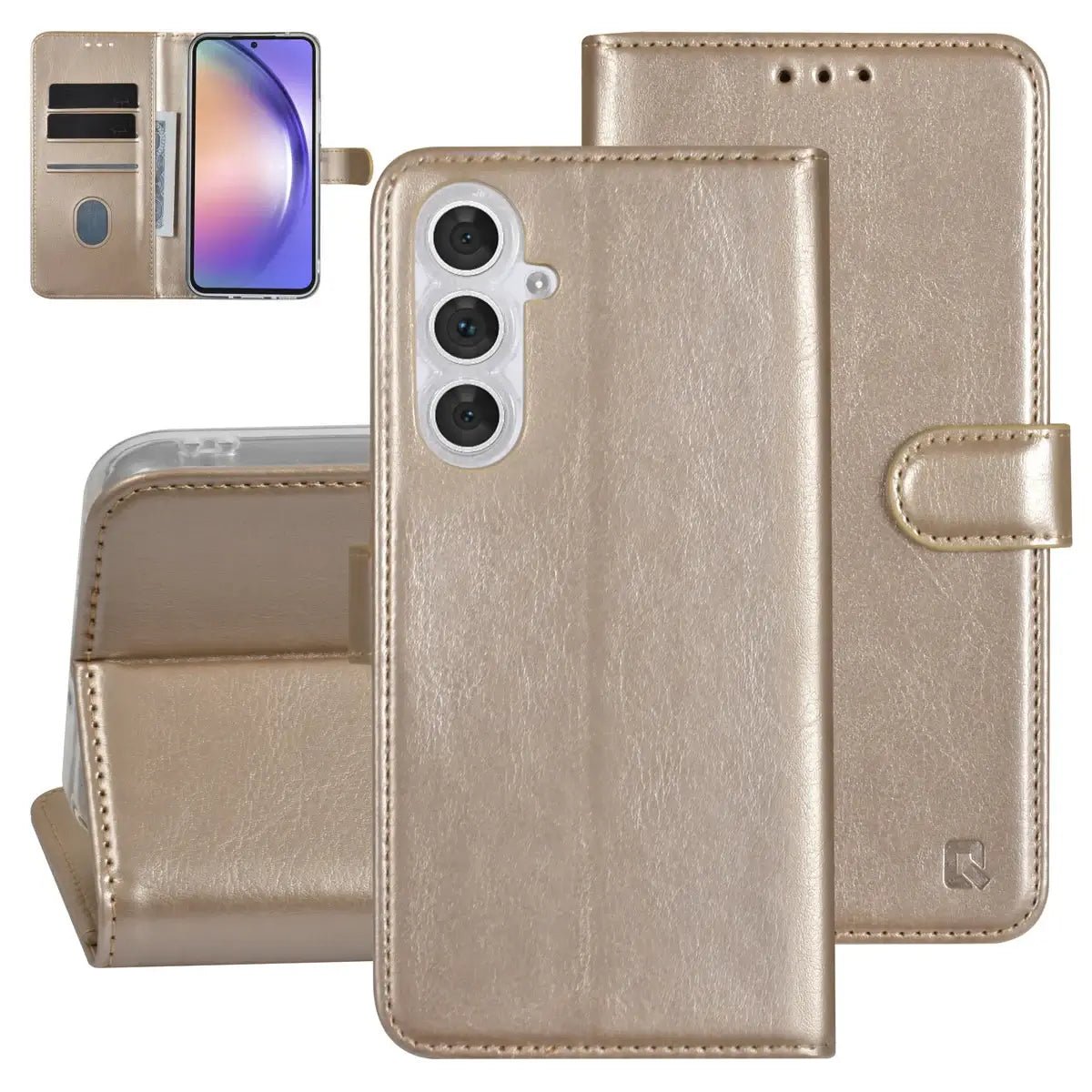 Tuniq Samsung Galaxy A54 5G - Θήκη Πορτοφόλι Stand από Δερματίνη - Χρυσή