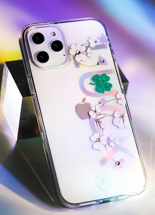 Kingxbar iPhone 12 Pro Max Lucky Series Σκληρή Θήκη με Swarovski Crystals - Luck - Διάφανη